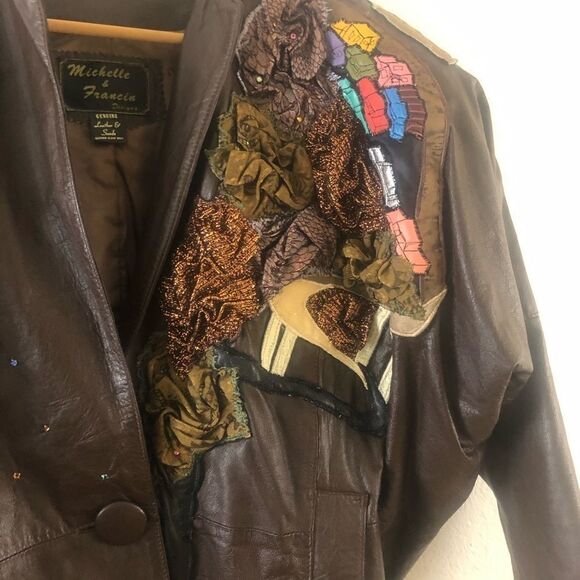 Michelle & Francin leather over side brown jacket - Picture 3 of 10